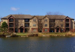 Lakeside apartment building