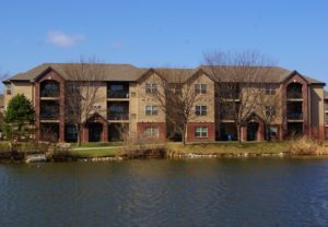 Lakeside apartment building